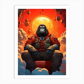 Ape Sitting On A Cloud Art Print