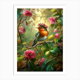 Bird In A Flower Art Print