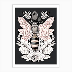 Queen Bee Ink William Morris Style Art Print