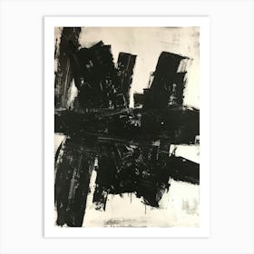 Abstract Black And White Painting 27 Art Print