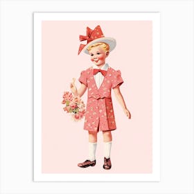 Vintage Paper Doll Boy Kitsch 9 Art Print