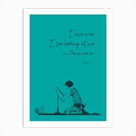 In The Mirror - Aqua Art Print