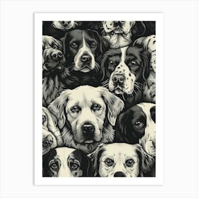 Perfectly Repeatable Artwork With Cute Dog Faces 17 Art Print