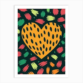 Heart Modern Cute Doodle Line Art Print