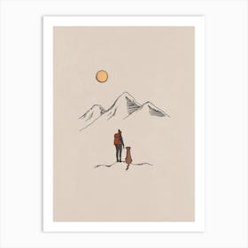 Hiking With Dogs Art Print