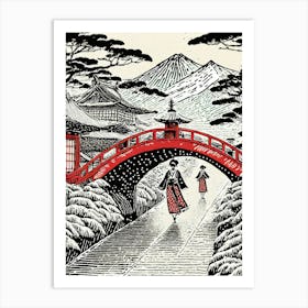 Kyoto Bridge Art Print