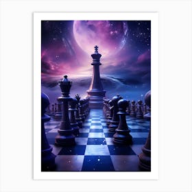 Chess Pieces In Space Art Print