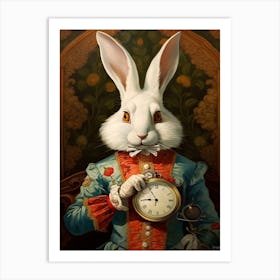 Alice In Wonderland The White Rabbit Kitsch 3 Art Print