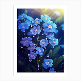 Forget Me Not Wildflower At Dawn (2) Art Print