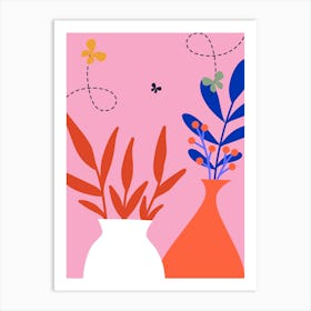 Vases And Flowers Art Print