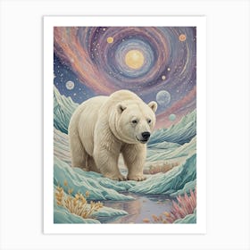 Cosmic Polar Bear Art Print