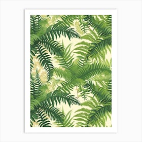 Pattern Poster Rock Cap Fern 1 Art Print