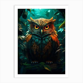 Owl In The Forest 2 Art Print