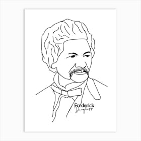 Frederick Douglass in Monoline Art Art Print