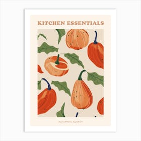 Autumnal Squash Pattern Poster 1 Art Print