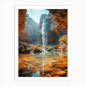 Waterfall In The Canyon 1 Art Print