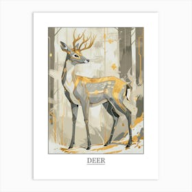 Deer Precisionist Illustration 2 Poster Art Print
