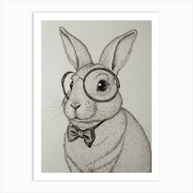 Rabbit With Glasses 1 Art Print