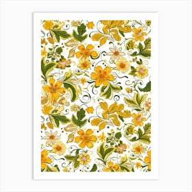 Blossom Bounty London Fabrics Floral Pattern 3 Art Print