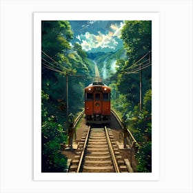 Train On The Tracks Art Print