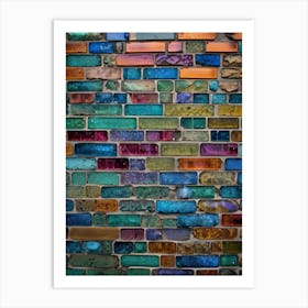 Colorful Brick Wall Art Print