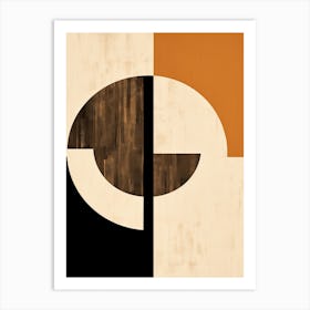 Neutral Serenade: Abstract Circles Bauhaus Art Print