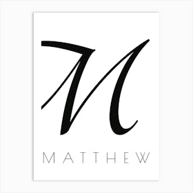 Matthew Typography Name Initial Word Art Print