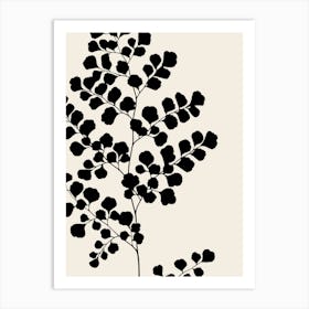Fern Leaves in Black, Farmhouse Botanical 5 Art Print