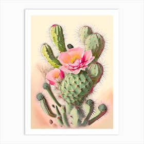 Cylindropuntia Kleiniae Retro Drawing 1 Art Print