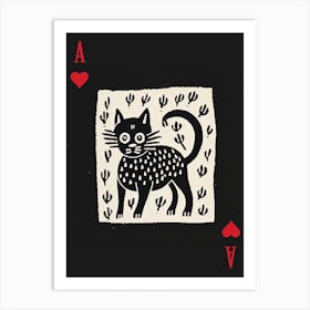 Playing Cards Cat 1 Black 2 Art Print