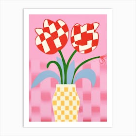 Tulip Flower Vase 3 Art Print
