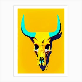 Animal Skull Yellow Pop Art Art Print