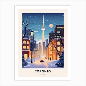 Winter Night  Travel Poster Toronto Canada 1 Art Print
