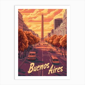 Aihrgdesign A Vintage Travel Poster Of Buenos Aires 2 Art Print