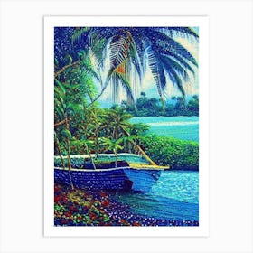 Guna Yala Panama Pointillism Style Tropical Destination Art Print