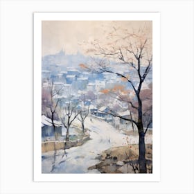 Winter City Park Painting Hangang Park Seoul 4 Art Print
