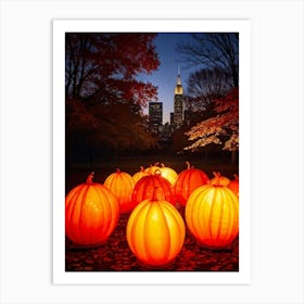 A Visual Representation Of An Autumn Themed Generative Light Decoration Celebrating Thanksgiving I 2 1 Art Print