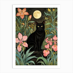 William Morris Cat In The Garden 4 Art Print