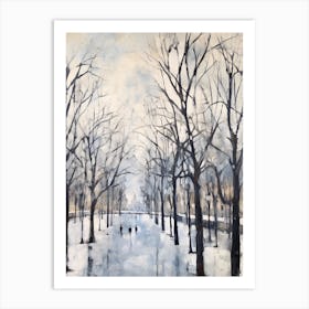 Winter City Park Painting Kensington Gardens London 3 Art Print