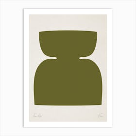 Abstract Object In Olive Green Art Print