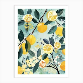 Apple Tree Flat Illustration 2 Art Print