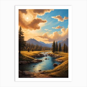 Sunset In The Mountains 27 Art Print