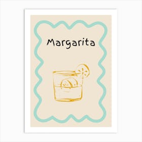 Margarita Doodle Poster Teal & Orange Art Print