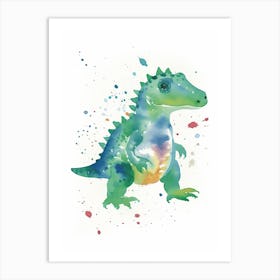 Baby Giganotosaurus Dinosaur Watercolour Illustration 1 Art Print