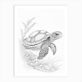 Hatching Sea Turtle, Sea Turtle Quentin Blake Illustration 1 Art Print