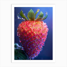 Strawberry With Water Droplets 2 Art Print