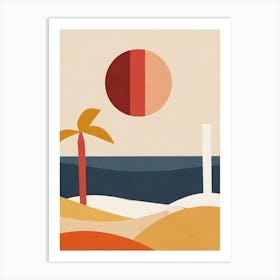 Abstract Beach Retro Art Print