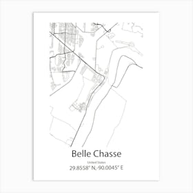 Belle Chasse,United States Minimalist Map Art Print