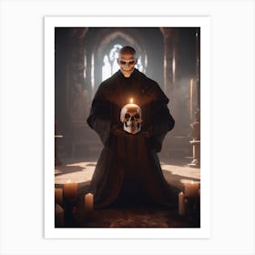 Skull Priest Art Print