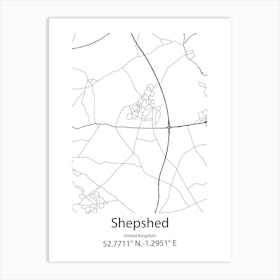 Shepshed,United Kingdom Minimalist Map Poster